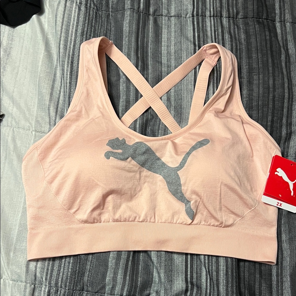 Puma Women's Blush Pink Sports Bra